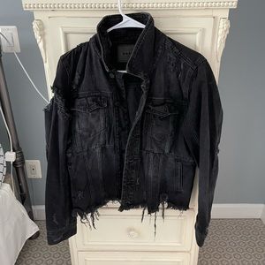 BLANK NYC black distressed denim jean jacket